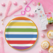 Rainbow Stripes  ペーパープレート (パーティー)