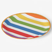 Rainbow Stripes  ペーパープレート (アングル)