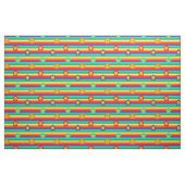 Rainbow Stripes and Hippie Flowers Pattern ファブリック (ファットクウォーター)
