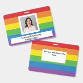 Rainbow Stripes Employee Staff Photo Event バッジ (正面&裏面)