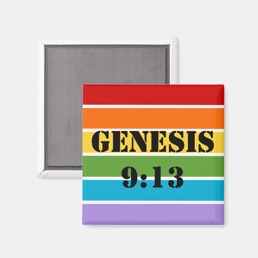 Rainbow Stripes, Genesis 9:13 マグネット (正面/裏面)
