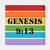 Rainbow Stripes, Genesis 9:13 マグネット (正面)