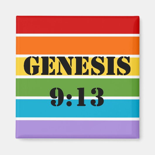 Rainbow Stripes, Genesis 9:13 マグネット (正面)