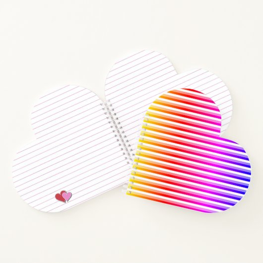 Rainbow Stripes Heart ノートブック (内部)