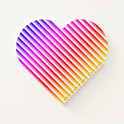 Rainbow Stripes Heart ノートブック (裏面)