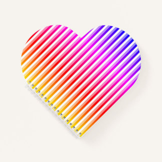 Rainbow Stripes Heart ノートブック