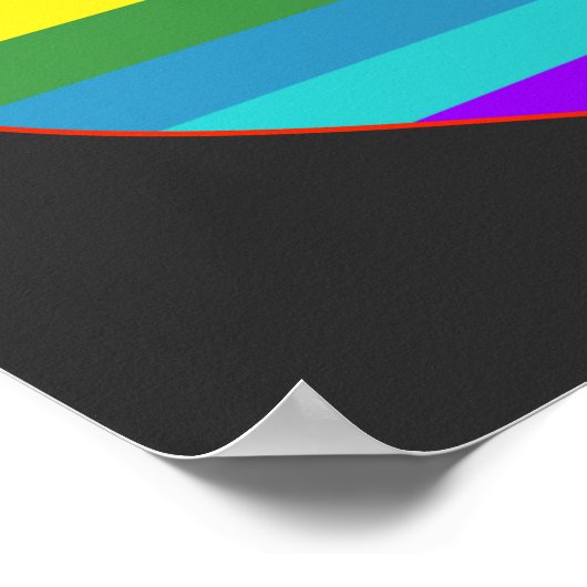 Rainbow Stripes Heart Poster ポスター (角)