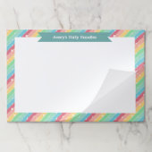 Rainbow Stripes & Stars Children's Daily Doodles ペーパーパッド (折り畳み)