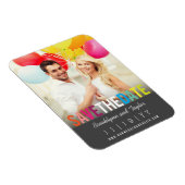Rainbow Summer Photoカラフル Save The Date マグネット (右側)