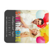 Rainbow Summer Photoカラフル Save The Date マグネット (横)