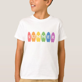 Rainbow Summer Surfboard Kids T-Shirt Tシャツ