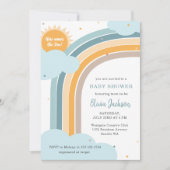 Rainbow, Sun and Clouds Baby shower invitation 招待状 (正面)