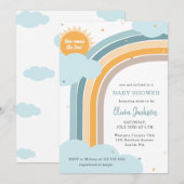 Rainbow, Sun and Clouds Baby shower invitation 招待状 (正面/裏面)