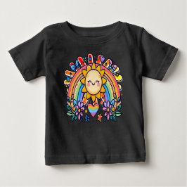 Rainbow Sun Flowers Baby Tee - Garden of Happy ベビーTシャツ