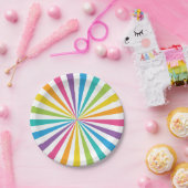 Rainbow Sunburst ペーパープレート (パーティー)