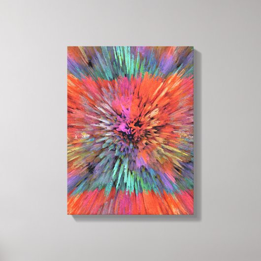 Rainbow Supernova Fractal Art キャンバスプリント (正面)