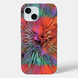 Rainbow Supernova Fractal Art iPhone 15ケース