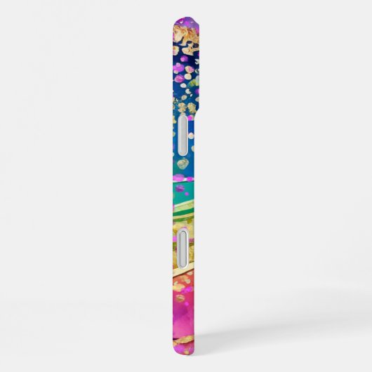 Rainbow Swirl and Confetti iPhoneケース (右側面)