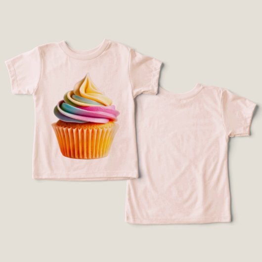 Rainbow Swirl Cupcake with Colorful Wrapper (デザイン正面&裏面)