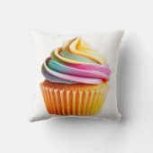 Rainbow Swirl Cupcake with Colorful Wrapper クッション (裏面)