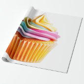 Rainbow Swirl Cupcake with Colorful Wrapper ラッピングペーパー (アンロールド)