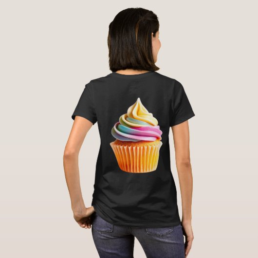 Rainbow Swirl Cupcake with Colorful Wrapper Tシャツ (裏面フル)
