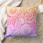 Rainbow Swirl Throw Pillow クッション (ブランケット)