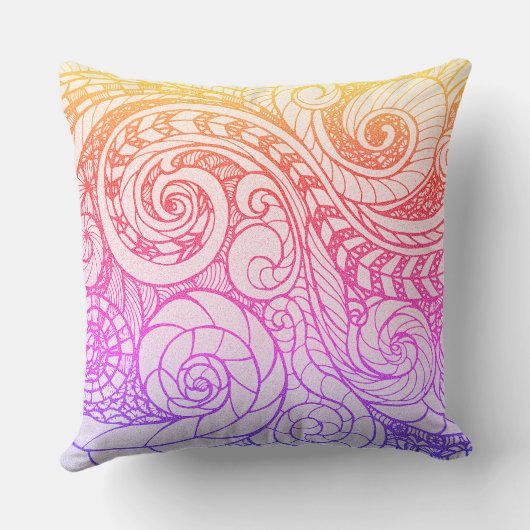 Rainbow Swirl Throw Pillow クッション (裏面)