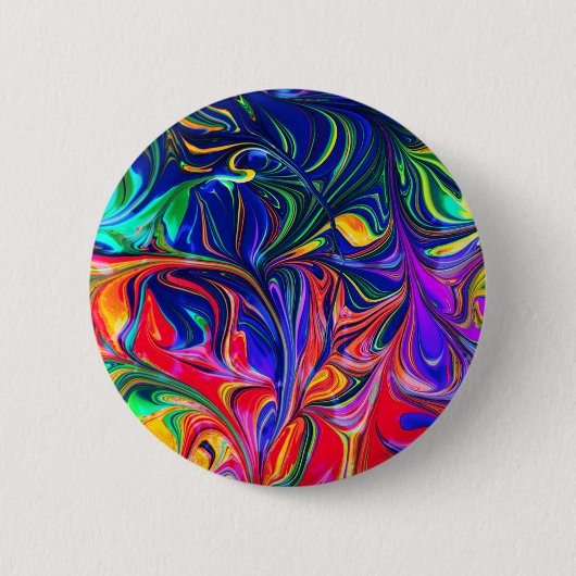 Rainbow Swirl Trippy Glow Stick 缶バッジ (正面)