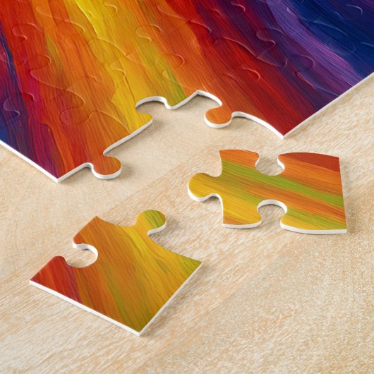 Rainbow Swirls Texture Painting ジグソーパズル (側面)