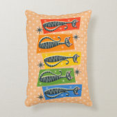 Rainbow Tabby Cat Atomic Retro LGBTQ+  アクセントクッション (正面(垂直))