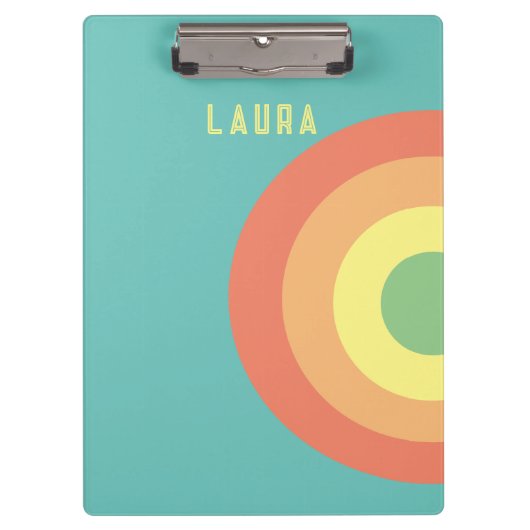 rainbow target retro 80sクリップボード クリップボード (正面)