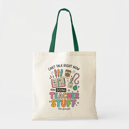 Rainbow Teacher Stuff Tote Bag トートバッグ (正面)
