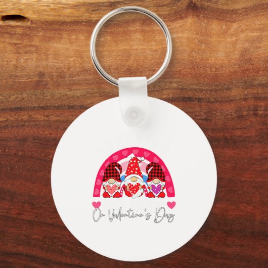 Rainbow Teaching 4th Grade On Valentines Day Teac  キーホルダー (正面)