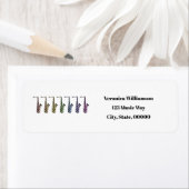 Rainbow Tenor Saxophone Personalize Return Address ラベル (インサイチュ)