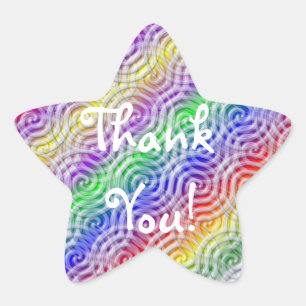 Rainbow Thank You Starステッカー 星シール
