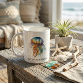 Rainbow Tides Jellyfish: Watercolor Art  コーヒーマグカップ