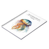 Rainbow Tides Jellyfish: Watercolor Art ノートブック (左側)