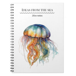 Rainbow Tides Jellyfish: Watercolor Art  ノートブック