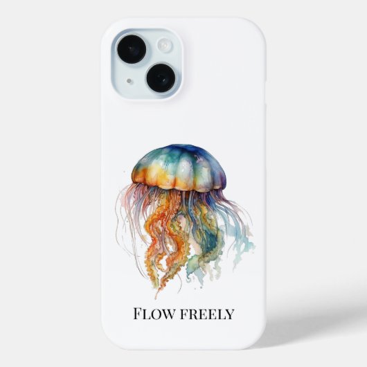 Rainbow Tides Jellyfish: Watercolor Art Case-Mate iPhoneケース (裏面)