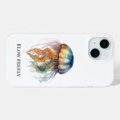 Rainbow Tides Jellyfish: Watercolor Art Case-Mate iPhoneケース (裏面 (横))