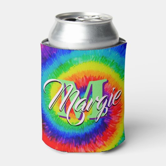 Rainbow Tie-Dye Alcohol Ink 缶クーラー (缶正面)