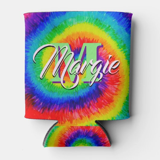 Rainbow Tie-Dye Alcohol Ink 缶クーラー (正面)