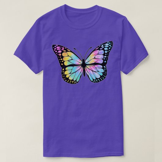Rainbow Tie Dye Butterfly Tシャツ (デザイン正面)