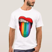 Rainbow Tongue Pride Month LGBTQ Bold Pride Design Tシャツ (正面)