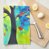 Rainbow Tree of Life Painting キッチンタオル (四つ折り)