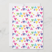 Rainbow Triangles 1st Birthday Party Purple 招待状 (裏面)