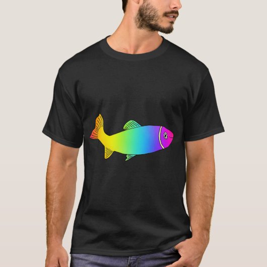 RAINBOW TROUT - 鮮やかなレインボーカラーのかわいい魚 Tシャツ (正面)