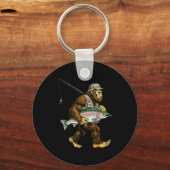 Rainbow Trout Bigfoot Fisherman River Fishing Sasq キーホルダー (正面)