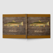 Rainbow Trout Dark Wood "Welcome!" Guest Book ゲストブック (全面)